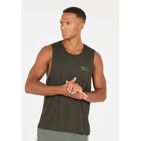 ανδρικό αθλητικό αμάνικο χακί Endurance Hanieber μπροστά όψη