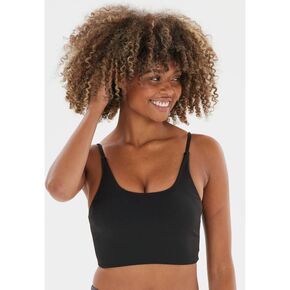 γυναικείο μπουστάκι για γυμναστική Athlecia Bloom μαύρο μπροστά όψη