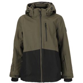 Παιδικό μπουφάν σκι με κουκούλα whistler λαδί με μαύρο-1