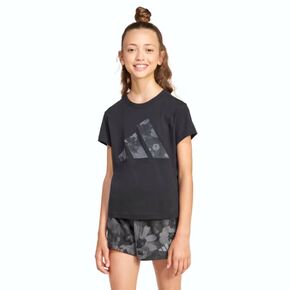 Παιδικό T-Shirt Adidas Seasonal Essentials Flower Tee Black μπροστά