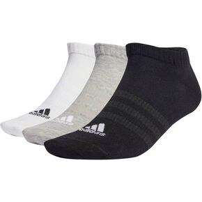 Σοσόνια 3 Ζεύγη Adidas Thin And Light Low-Cut Μαύρο / Γκρι / Λευκό λεπτομέρεια λογότυπο