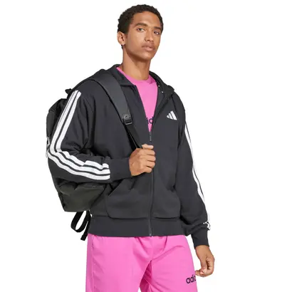 Ανδρική Ζακέτα Adidas Essentials 3-Stripes Μαύρη Μπροστά
