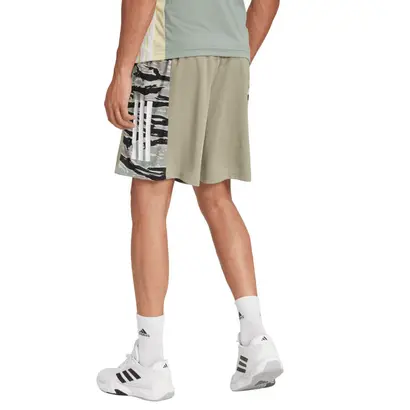 Ανδρικό Short Adidas Train Essentials Camo 3-Stripes Μπεζ πίσω όψη