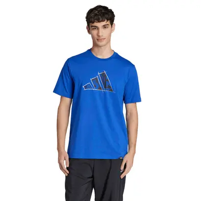 Ανδρικό T Shirt Adidas Photo Logo Royal Blue μπροστά