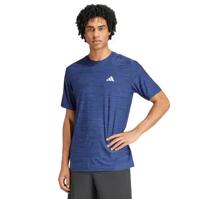 Ανδρικό Τεχνικό T Shirt Adidas Train Essentials Stretch μπλε μπροστά όψη