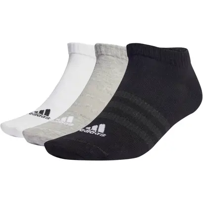 Σοσόνια 3 Ζεύγη Adidas Thin And Light Low-Cut Μαύρο / Γκρι / Λευκό λεπτομέρεια λογότυπο
