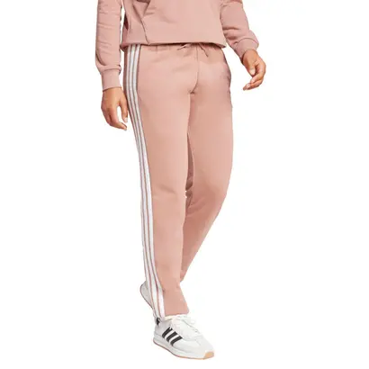 Γυναικεία Φόρμα Adidas Essentials 3-Stripes French Terry Cuffed Παλ Ροζ Μπροστά όψη