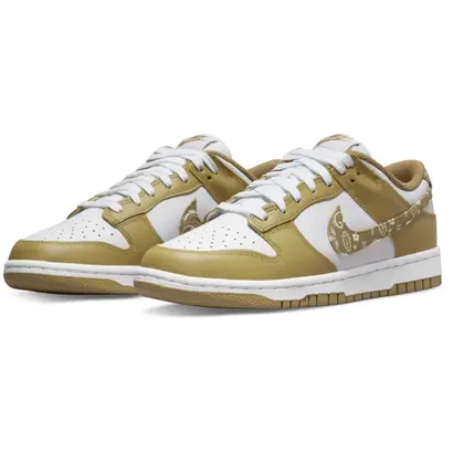 Nike Dunk Low γυναικεία sneaker λευκό χρυσό πλάγια όψη