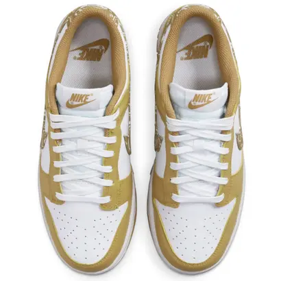 Nike Dunk Low γυναικεία sneaker λευκό χρυσό θέαση από πάνω