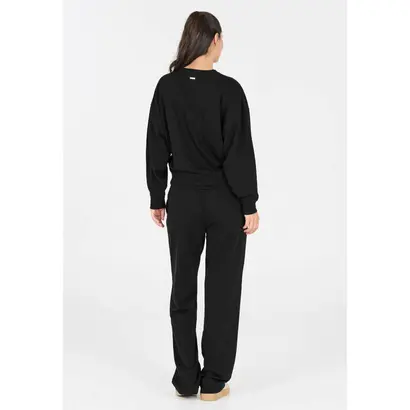 γυναικείο βαμβακερό αχνούδιαστο φούτερ Athlecia Crecy μαύρο μοντέλο πίσω όψη