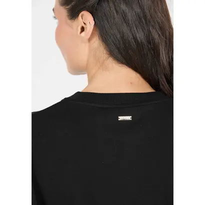 γυναικείο βαμβακερό αχνούδιαστο φούτερ Athlecia Crecy μαύρο λεπτομέρεια πίσω