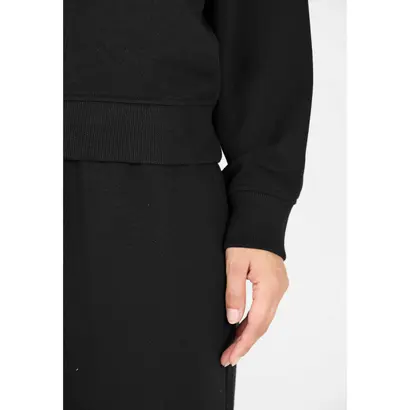 γυναικείο βαμβακερό αχνούδιαστο φούτερ Athlecia Crecy μαύρο λεπτομέρεια μανίκι