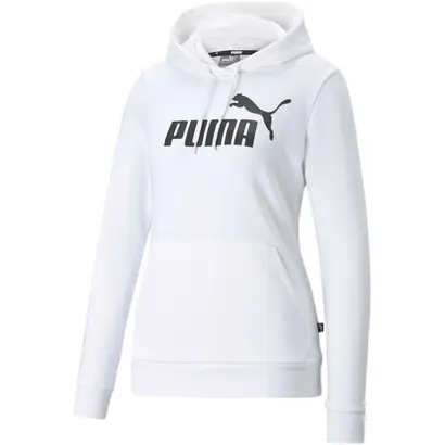 Γυναικείο Φούτερ Με Κουκούλα Puma Essentials Logo Λευκό όψη μπροστά
