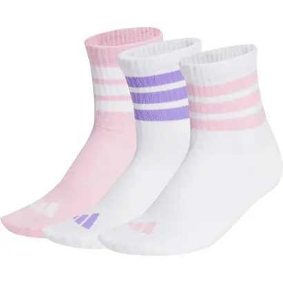 Παιδικές Κάλτσες Adidas Ribbed Socks 3 Ζευγάρια λευκό ροζ μπροστά όψη