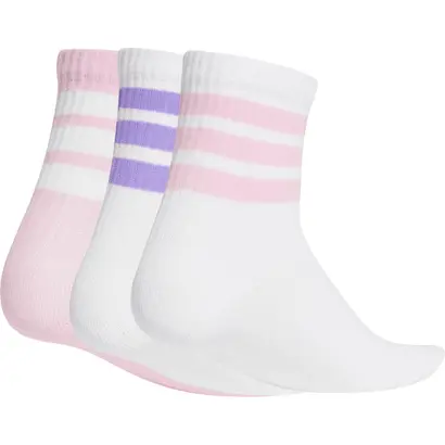 Παιδικές Κάλτσες Adidas Ribbed Socks 3 Ζευγάρια λευκό ροζ πίσω όψη