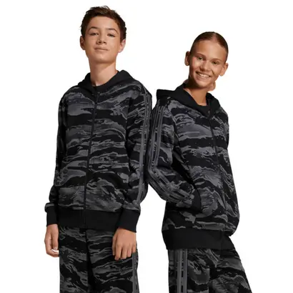 Παιδική Ζακέτα Adidas Seasonal Essentials Camo Black αγόρι κορίτσι μπροστά