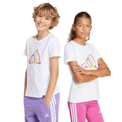 Παιδικό T-Shirt Adidas Junior's Tech Logo Graphic Λευκό όψη μπροστά