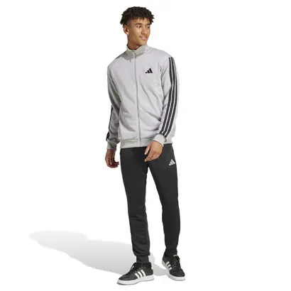 ανδρική φόρμα σετ Adidas Sportswear Basic 3-Stripes Γκρι μπροστά όψη