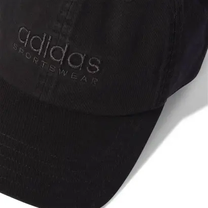 ανδρικό βαμβακερό καπέλο Adidas Dad Cap μαύρο λεπτομέρεια μπροστά