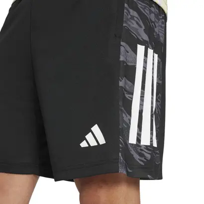 Ανδρικό Short adidas Train Essentials Camo 3-Stripes Μαύρο λεπτομέρεια πλάι