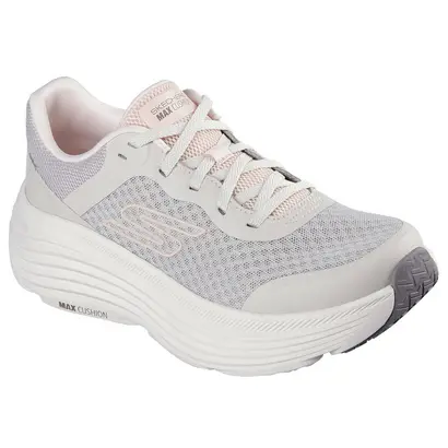 Γυναικεία αθλητικά παπούτσια Skechers Max Cushioning μπεζ πλάγια όψη