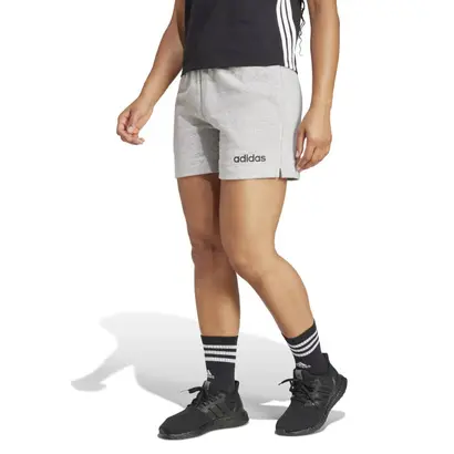 Γυναικείο Αχνούδιαστο Σορτς Adidas Essentials Γκρι μπροστά πίσω