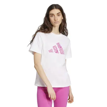 γυναικεία Adidas μπλούζα βαμβακερή Camo λευκή μπροστά όψη