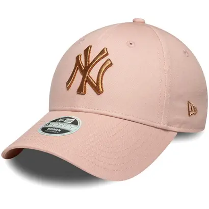 Γυναικείο καπέλο New Era 9Forty ροζ με μεταλιζέ λογότυπο Yankees μπροστά