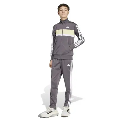 σετ με ζακέτα και παντελόνι Adidas 3 Stripes Tiberio Ανθρακί μπροστά όψη