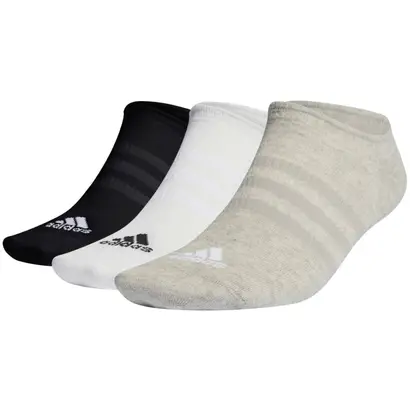 Σοσόνια Adidas Thin And Light No-Show ghost λευκό γκρι μαύρο μπροστά όψη