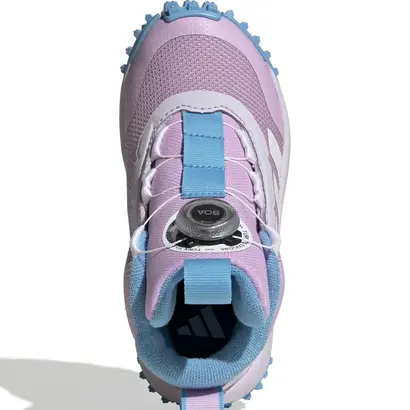 Άνω όψη παιδικού αδιάβροχου μποτακιού Adidas Fortatrail Boa K ροζ σιέλ με επένδυση