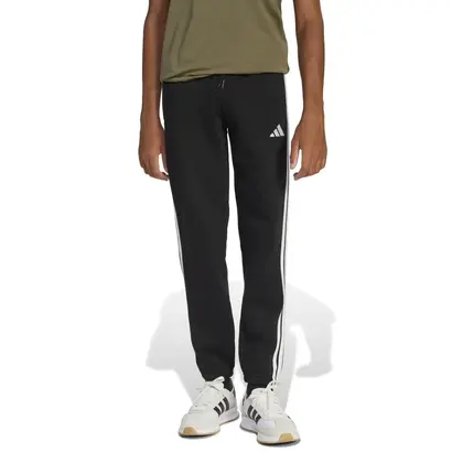 Παιδικό παντελόνι φόρμας Adidas 3 Bar Logo 3 S σε μαύρο χρώμα με λευκές ρίγες, μπροστινή όψη.