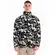 ανδρική fleece ζακέτα Emerson Printed σε λευκό και μαύρο χρώμα. Ιδανική για καθημερινή χρήση και προστασία από το κρύο-1