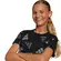 Παιδικό Crop T-Shirt Adidas 3 Bar Logo Black λεπτομέρεια μπρος