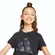 Παιδικό T-Shirt Adidas Seasonal Essentials Flower Tee Black λεπτομέρεια μπροστά